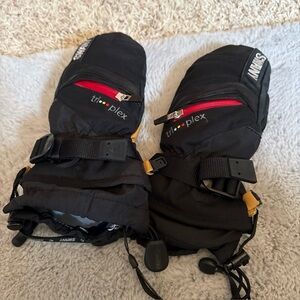 Swany Leather Snowboard Ski SNOW Mittens Gloves for Women Size S Tri Plex
